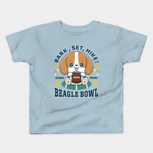 Beagle Bowl Puppy Football Kids T-Shirt